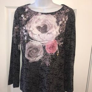 Ladies Burn out long-sleeve t-shirt